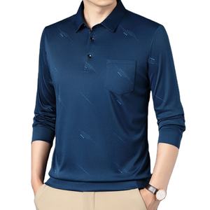 Polo de otoño e invierno para hombre, camisa de manga larga de negocios a la moda para hombre, Polo de Color sólido, camisa informal ajustada, Tops, camisa de alta calidad - Product Image 1