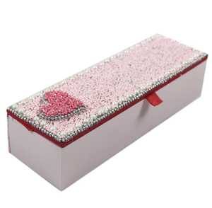 Boîte cadeau en forme de cœur avec perles de luxe |   Boîte à souvenirs décorative en velours/tissu |   Emballage de bijoux pour la Saint-Valentin - Product Image 2