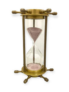 <b>Antique</b> Nautical Sand Timer <b>Compass</b> High Quality Polished Metal Traditional Home Office Clock KHF ENTERPRISES ST_46 Wholesale - Product Image 2