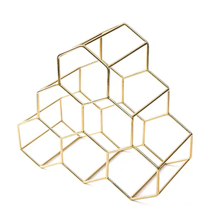 Estante de vino de Metal de panal dorado para silla de comedor Muebles para el hogar de estilo de vida único - Product Image 1