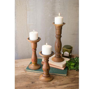 Best 3-Piece Wooden <b>Candle</b> Stand with Different Designs Customized Size and Shape for Home Use New Style <b>Glass</b> Bottle <b>Holder</b> - Product Image 5