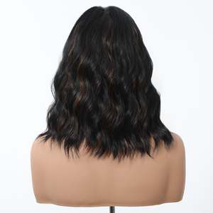 Aine-DWY 14 Inches <b>Short</b>-Length Water Wave Synthetic <b>Wig</b> for Women Glueless with Transparent Lace - Product Image 4