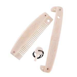 Elegante peine de hueso de camello de búfalo Modelo de patrón de moda para el peinado del cabello natural en salones Diseño de logotipo personalizado - Product Image 1