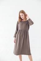 Nouvelle Robe Longue Tendance à Manches Longues en Lin Ample, Robe Longue d'Été en Lin Doux, Tenue Décontractée d'Été Grande Taille pour Femme