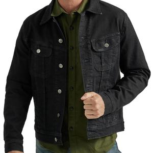 แจ็กเก็ตยีนส์สีดำสำหรับผู้ชายเสื้อคลุมยีนส์ผ้าฝ้าย100% ทันสมัยแจ็กเก็ตเดนิมแบบลำลองดีไซน์แนวสตรีทขายส่ง - Product Image 2