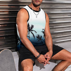 Camiseta sin mangas en blanco con cuello redondo de poliéster, camiseta sin mangas de peso pesado Lisa personalizada de lujo con logotipo estampado personalizado, camiseta en blanco con cuello redondo para hombre de gran tamaño - Product Image 3