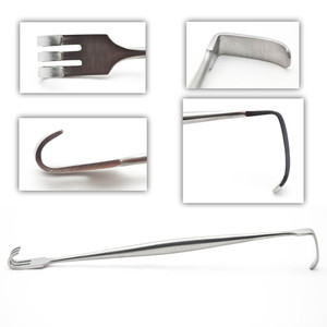 Retractor Senn Miller de 160 mm, Gancho para Piel de Doble Extremo, Manual, de Acero Inoxidable, Kit de Instrumentos Quirúrgicos, Certificado CE, Uso General - Product Image 6