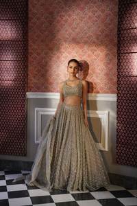 ชุดปาร์ตี้ผ้าไหม Lehenga ชุดปาร์ตี้ที่ได้รับความนิยมมากที่สุดสำหรับผู้หญิงและผู้หญิงวัสดุลำดับแฟนซีเป็นชิ้นที่สง่างาม - Product Image 4