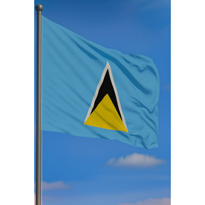 Drapeau de voiture extérieur Sainte-Lucie, impression numérique sur polyester durable et mât de drapeau en aluminium soyeux - Product Image 2