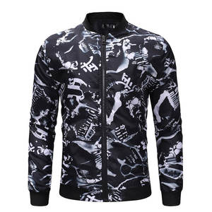 Chaqueta Bomber Unisex Casual de Calle, Estilo Hip Hop, Ajustada, Ecológica, Impermeable, 100% Poliéster, Primavera Otoño, Nueva con Cremallera - Product Image 1