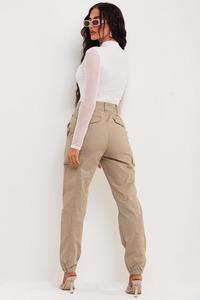 Pantalones de mezclilla de carga de color marrón última moda 14oz diseño ajustado personalizado deportes para mujer pantalones de mezclilla de carga de ropa personalizada - Product Image 6