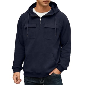 Sweat-shirt à capuche en polaire marron pour homme avec fermeture éclair et poches, coupe classique, toutes saisons, streetwear - Product Image 5