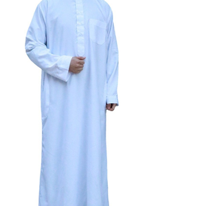 <span class=keywords><strong>Credenza</strong></span> cotone Thobe Muslim Size tascabile tinta unita abito di Design arabo Qatar saudita moda uomo islamico - Product Image 3