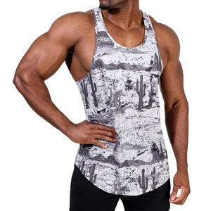 Camiseta sin mangas de entrenamiento para hombre, estilo urbano, con diseño de sublimación, corte lateral, secado rápido, fabricante de chalecos vintage. - Product Image 1