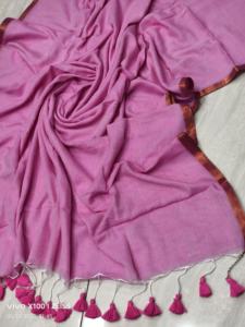 Sari de Algodón JORI BODER MAL, Tejido Liso Teñido, Ecológico, Ligero, para Bodas de Niñas - Product Image 3