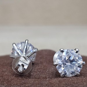 Ensemble de bijoux de fiançailles en argent 925 avec moissanite pour mariage, certificat Gra, bagues et boucles d'oreilles en diamant VVSD pour mariage - Product Image 3