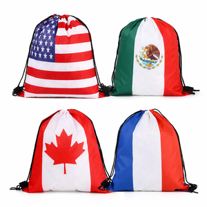 Sac de rangement à cordon en polyester pour drapeaux de pays (USA, France, Canada, Mexique) – Vente en gros pour activités promotionnelles - Product Image 1