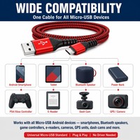 Cable Micro USB LUNG KAY OEM, Carga Rápida 3A, USB 2.0 a Micro B, Cable de Datos Trenzado de Nailon de 1m 2m 3m para Teléfono Android