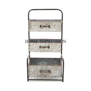 Macetas y macetas decorativas para jardín, superventas, hecho a mano Material galvanizado, macetas y macetas de flores de 3 niveles de gran tamaño en la India - Product Image 1