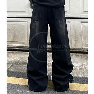 Vente en gros de pantalon en jean large pour homme, pantalon en jean large respirant à séchage rapide pour homme, pantalon taille adulte - Product Image 5