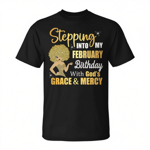 T-shirt « Grâce et miséricorde de Dieu » pour les anniversaires de février, avec t-shirts promotionnels pour entrer dans le nouvel an - Product Image 2