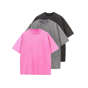 Camiseta Casual de Hombre 2026 Personalizada con Cuello Redondo y Hombros Caídos, 100% Algodón Grueso, Estilo Vintage, Diseño de Logotipo Personalizado - Product Image 1