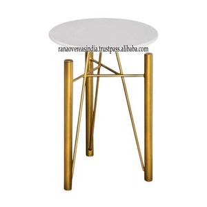 โต๊ะกลางหินอ่อนพร้อมกรอบโลหะเคลือบสีทองแบบมาตรฐานเหมาะสำหรับวางชากาแฟหรือจัดแสดงในราคาที่ดีที่สุด - Product Image 3