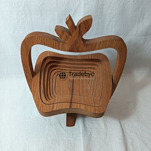 Panier à fruits secs multifonctionnel moderne de qualité supérieure en bois naturel, écologique, fait à la main, Tradebyd - Product Image 1