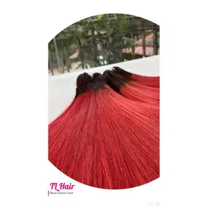 Großhandel viet names isches menschliches Haar bunt für Frauen haar, rot orange rosa lila von TL company