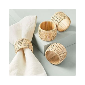 Servilletero de caña Natural hecho a mano, vajilla redonda para fiesta de boda, servilletero económico, accesorios decorativos - Product Image 4