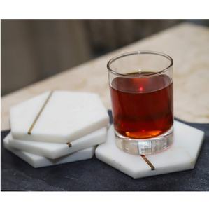 Dessous de verre en marbre blanc pour thé, café, cocktail, pour boissons, table chaude et froide, décoratif - Product Image 3