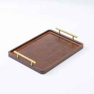 Plateau rond en bois durable MA CRAFT INDIA, finition naturelle, grande taille, plateau et plat pour utilisation en restaurant, plateaux faits à la main - Product Image 1