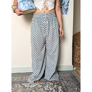 Pintresty Light Blue Pant Woven Fabric Soft <b>Checks</b> Size Chart in Description - Product Image 3