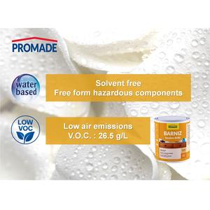 Interior Wood Varnish Water-Based, <b>Gloss</b> Finish, <b>Clear</b> Colorless, Low Odor, Scratch Resistant, 4 L - Product Image 6