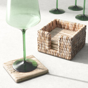 Posavasos de madera de nogal Natural con mango de forma cuadrada de moda para uso en mesa Simple y elegante diseño más nuevo de la India - Product Image 1