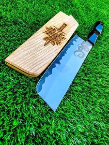 Cuchillo de Chef de acero al carbono hecho a mano, cuchillo de hoja con mango de resina, cuchillos de cocina para aniversario y regalos de Navidad - Product Image 4