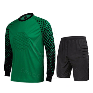 Fabricante al por mayor Portero Wear Kit Liso Con Personalizar Tamaño Manga Larga Fútbol Jersey Set - Product Image 1