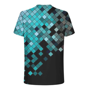 T-shirt à manches courtes pour homme, imprimé géométrique, imprimé numérique, vêtement décontracté, col rond, coupe régulière, tissu polyester respirant - Product Image 2