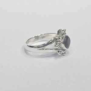 Bague fine en argent sterling 925 Excellente qualité Designer fait à la main Vintage Eternity Vermeil Natural Black Rainbow Parties - Product Image 5