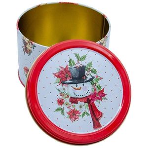 Kontensan EF144A3 2.5L Boîte métallique ronde rouge Snowman 175x110mm pour l'artisanat destinée aux artistes et aux amateurs - Product Image 5
