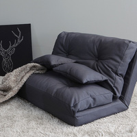 Canapé-lit sectionnel contemporain avec structure métallique et revêtement en tissu - Convertible en chaise longue au sol pour salon et salles de jeux