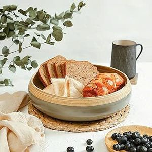 Vente en gros de bols à fruits en bambou filé à la main/assiette en bambou servant de la cuisine/grands bols en bois de bambou légers salade - Product Image 1