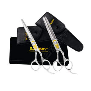 Juego de tijeras de corte de pelo de la serie Razor Edge profesional Tijeras de adelgazamiento/Juego de tijeras de texturización-Cabello de 6,5 pulgadas - Product Image 1