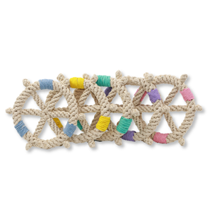 Jouet pour animaux de compagnie en corde de macramé écologique, roue colorée pour chiens et chats, jouet original en plastique de style moderne pour petits animaux - Product Image 1