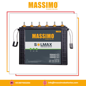 Batería de Plomo-Ácido MASSIMO 260AH 12V de la Mejor Calidad y Estándar Superior para Respaldo de Energía en Electrodomésticos, Origen India - Product Image 2