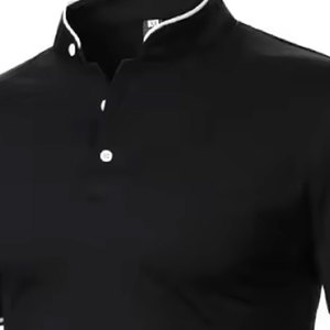 2024 nouveaux hommes boutonnés uniques pour Polo T-Shirt motif solide Polyester de haute qualité à faible budget - Product Image 6