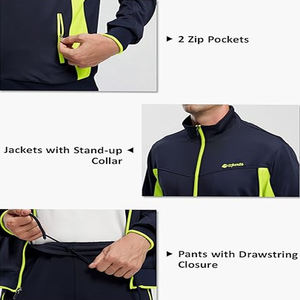 Premium Custom Fitness Warmup Jogging Wear Training Gym Jogger Track Suits Custom Men's Full Zip Hooded Jogging Wear Chándal - Product Image 3