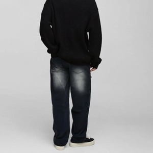 Vêtements pour hommes sur mesure, jeans décontractés rigides, délavés, froissés, vintage, denim pour hommes - Product Image 6