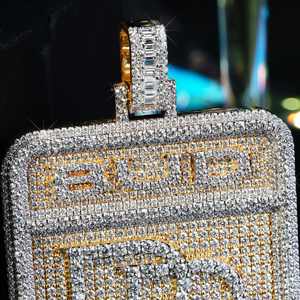 Factory Direct Customizable S925 Silver Platinum Plated Moissanite VVS Clarity Wedding <b>Pendants</b> <b>Charms</b> Fast Delivery Hip Hop - Product Image 3