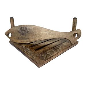 Mallette de rangement en bois pour cuisine et table Boîte de support Porte-serviettes Organisateur de boîte à mouchoirs avec couvercles en bois - Product Image 1